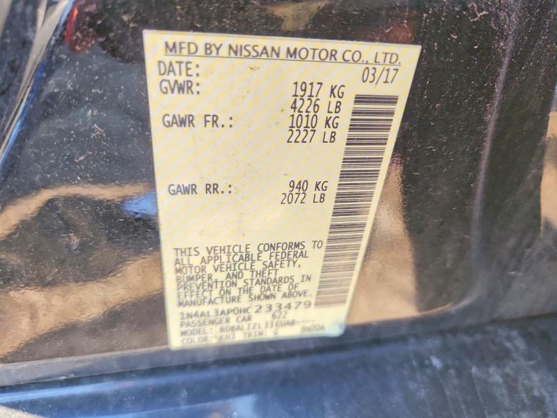 Aukcja sprzedaży 2017 Nissan Altima, vin: 1N4AL3AP0HC233479, numer aukcji: 63493176