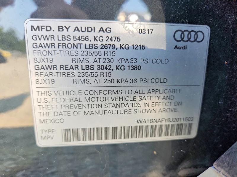 Продаж на аукціоні авто 2018 Audi Q5, vin: WA1BNAFY6J2011503, номер лоту: 64059716