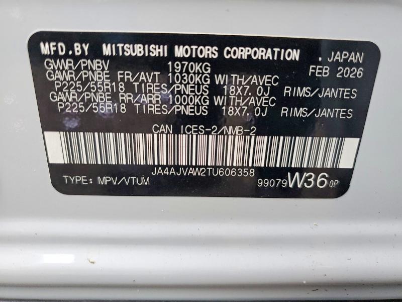 Aukcja sprzedaży 2026 Mitsubishi Rvr, vin: JA4AJVAW2TU606358, numer aukcji: 64063926