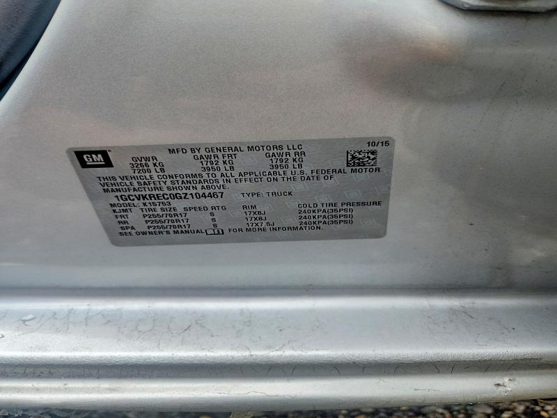 65349246 :رقم المزاد ، 1GCVKREC0GZ104467 vin ، 2016 Chevrolet Silverado مزاد بيع