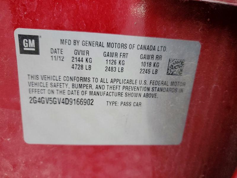 Продаж на аукціоні авто 2013 Buick Regal, vin: 2G4GV5GV4D9166902, номер лоту: 64638476