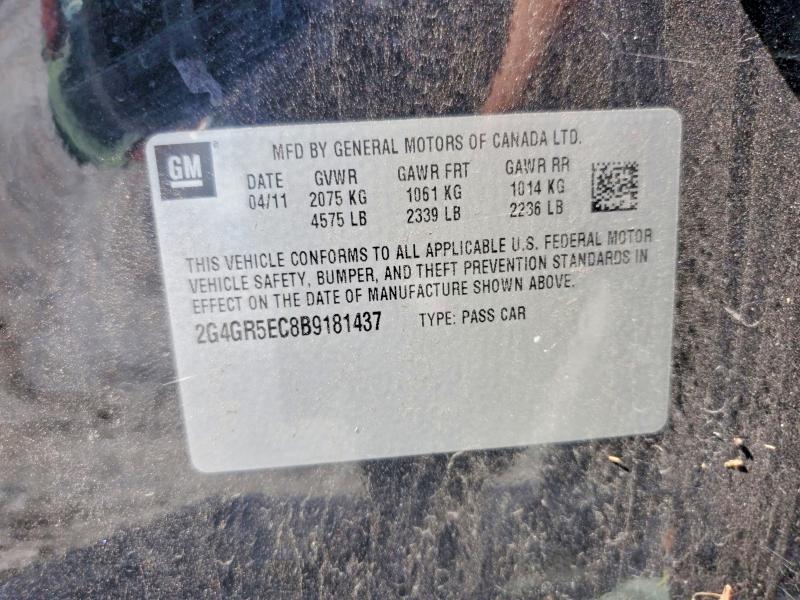 2011 Buick Regal მანქანა იყიდება აუქციონზე, vin: 2G4GR5EC8B9181437, აუქციონის ნომერი: 63115516