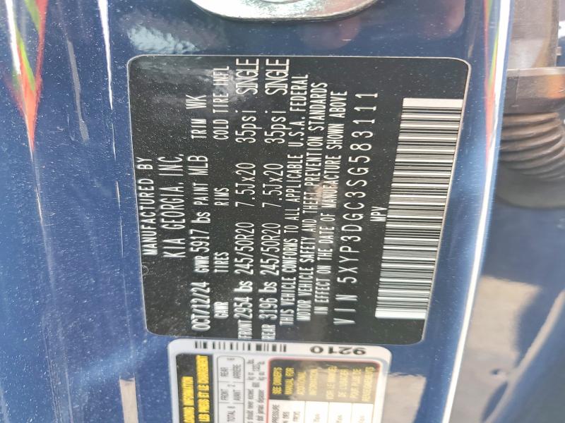 65147406 :رقم المزاد ، 5XYP3DGC3SG583111 vin ، 2025 Kia Telluride مزاد بيع