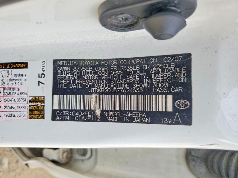 Продажа на аукционе авто 2007 Toyota Prius, vin: JTDKB20U877624633, номер лота: 63478096