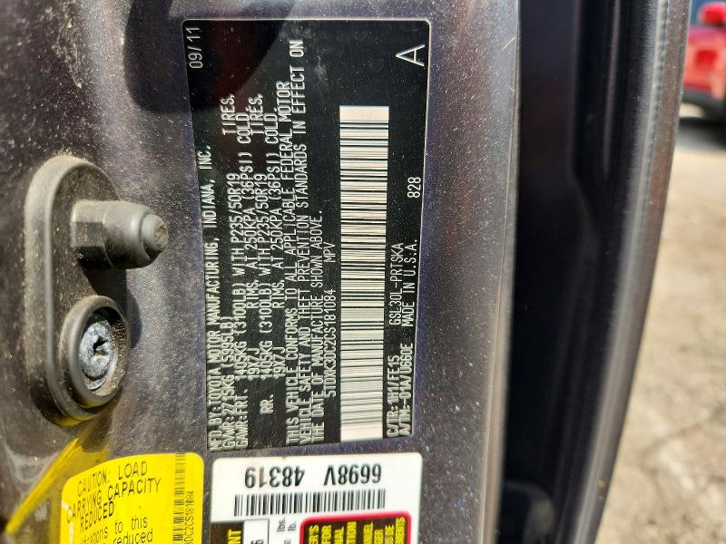 2012 Toyota Sienna მანქანა იყიდება აუქციონზე, vin: 5TDXK3DC2CS181084, აუქციონის ნომერი: 66100796