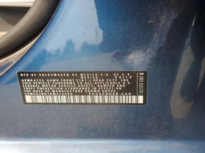 Aukcja sprzedaży 2019 Volkswagen Jetta, vin: 3VWC57BU1KM212099, numer aukcji: 66995676