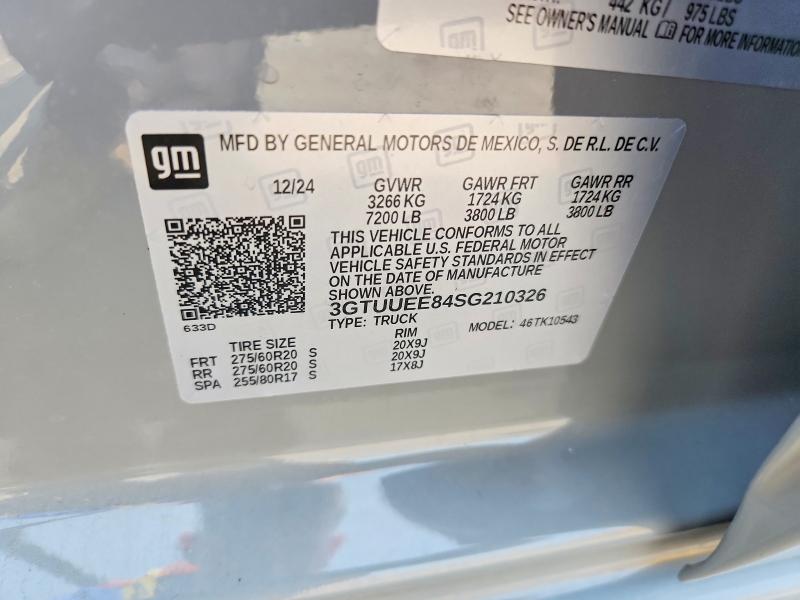 64358116 :رقم المزاد ، 3GTUUEE84SG210326 vin ، 2025 Gmc Sierra مزاد بيع