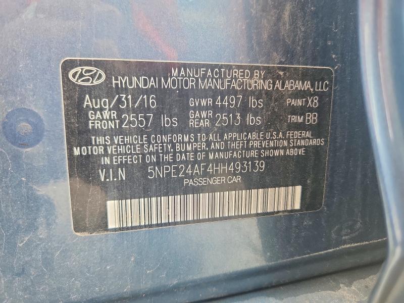 Aukcja sprzedaży 2017 Hyundai Sonata, vin: 5NPE24AF4HH493139, numer aukcji: 64119106
