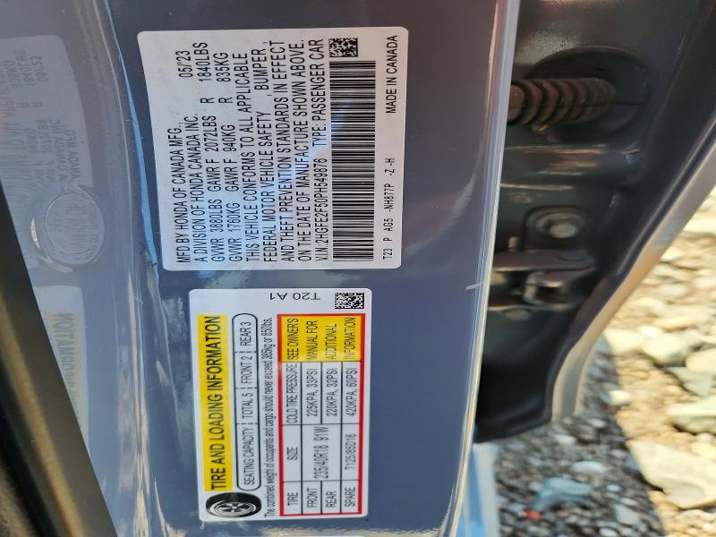 2023 Honda Civic მანქანა იყიდება აუქციონზე, vin: 2HGFE2F50PH549876, აუქციონის ნომერი: 63729576