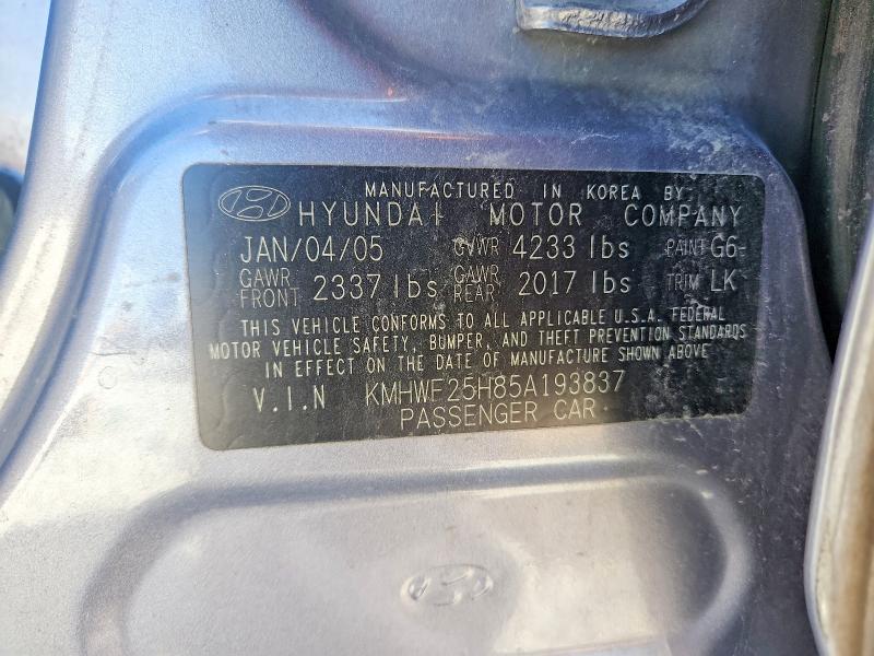 64160036 :رقم المزاد ، KMHWF25H85A193837 vin ، 2005 Hyundai Sonata مزاد بيع