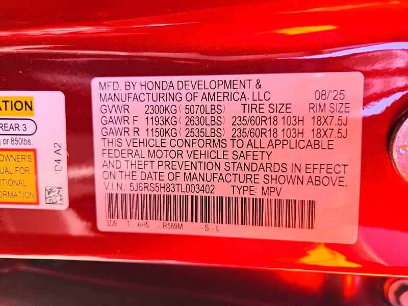 Aukcja sprzedaży 2026 Honda Cr-v, vin: 5J6RS5H83TL003402, numer aukcji: 67210396