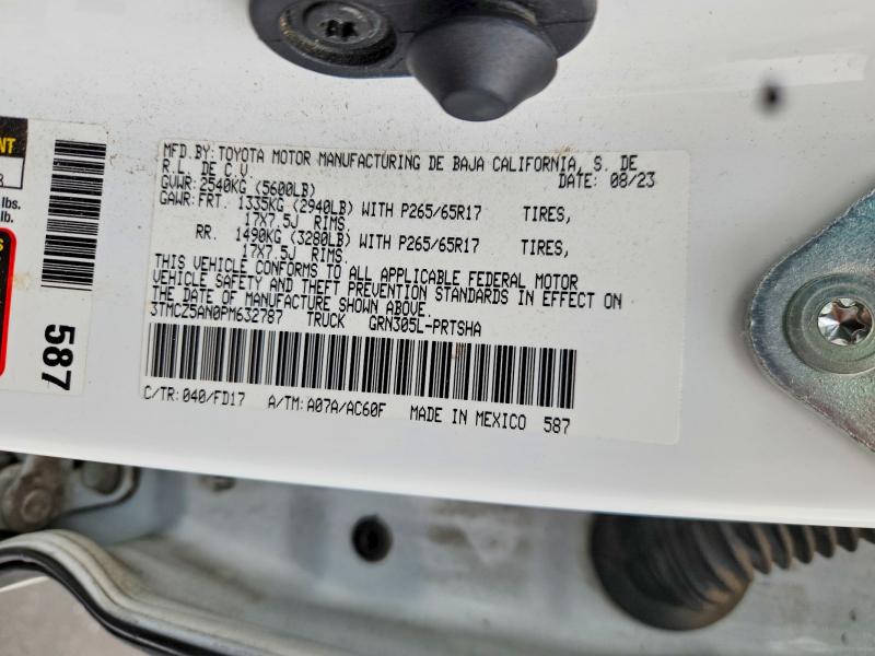 Aukcja sprzedaży 2023 Toyota Tacoma, vin: 3TMCZ5AN0PM632787, numer aukcji: 66898226