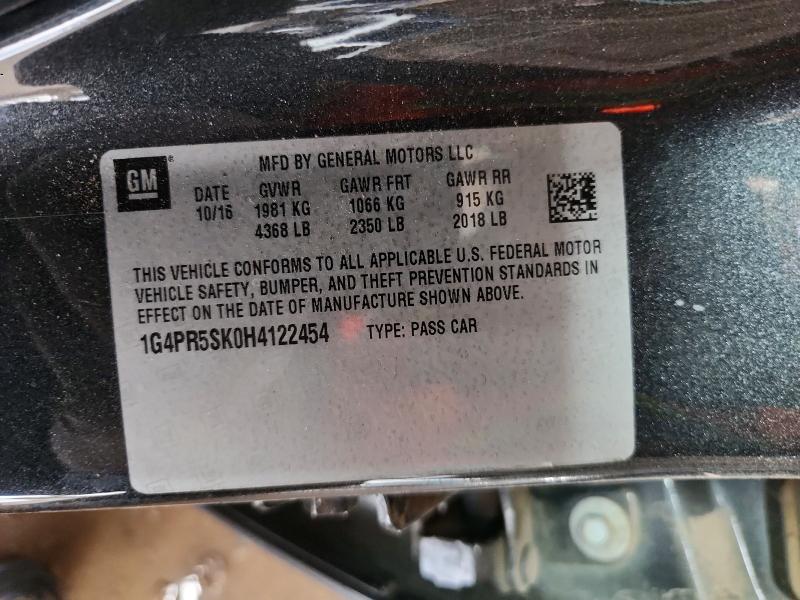 66925986 :رقم المزاد ، 1G4PR5SK0H4122454 vin ، 2017 Buick Verano مزاد بيع