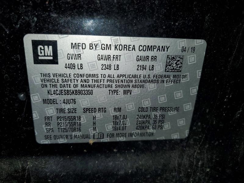 Aukcja sprzedaży 2019 Buick Encore, vin: KL4CJESB5KB903350, numer aukcji: 65815006