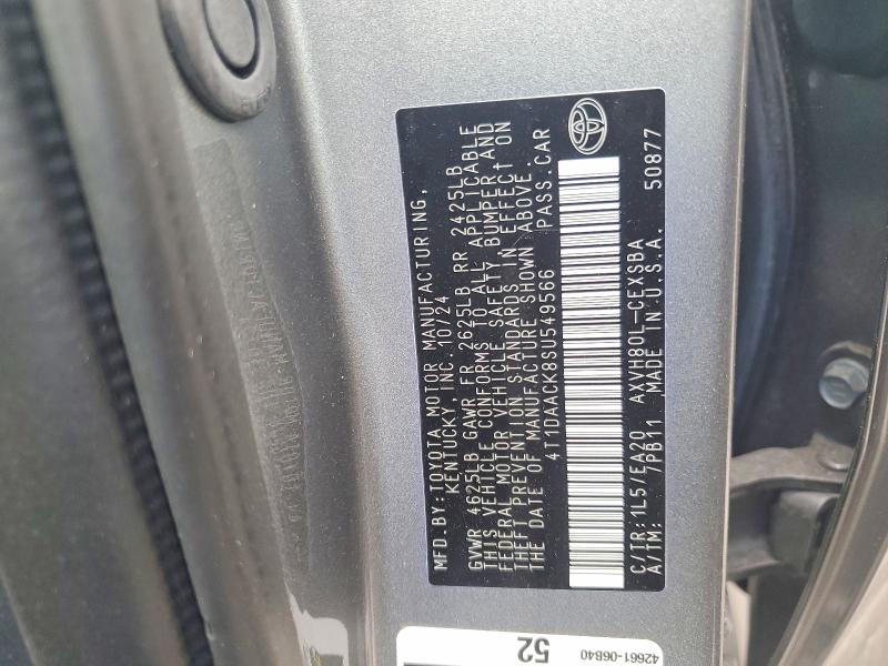 63228736 :رقم المزاد ، 4T1DAACK8SU549566 vin ، 2025 Toyota Camry مزاد بيع
