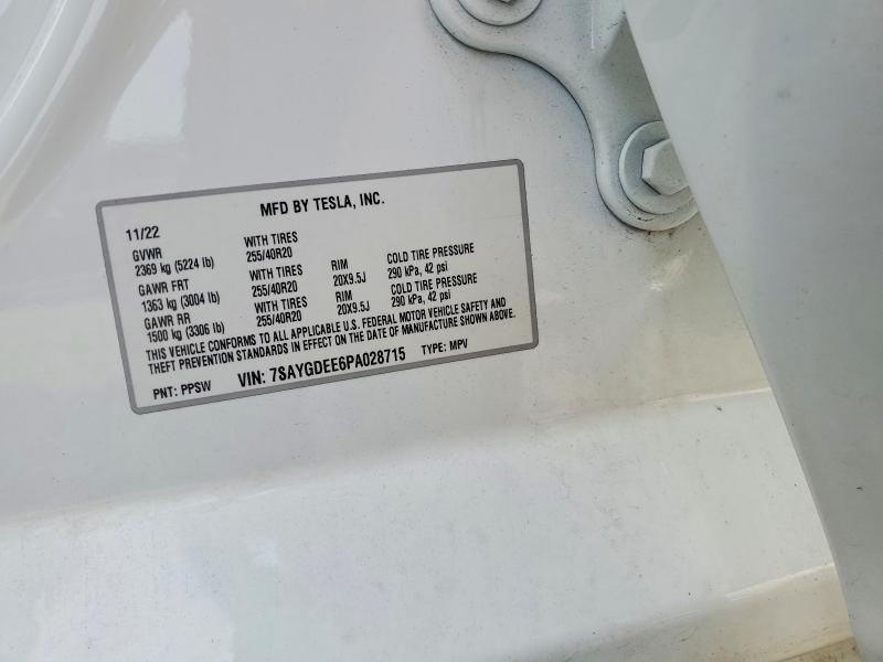 65084896 :رقم المزاد ، 7SAYGDEE6PA028715 vin ، 2023 Tesla Model Y مزاد بيع