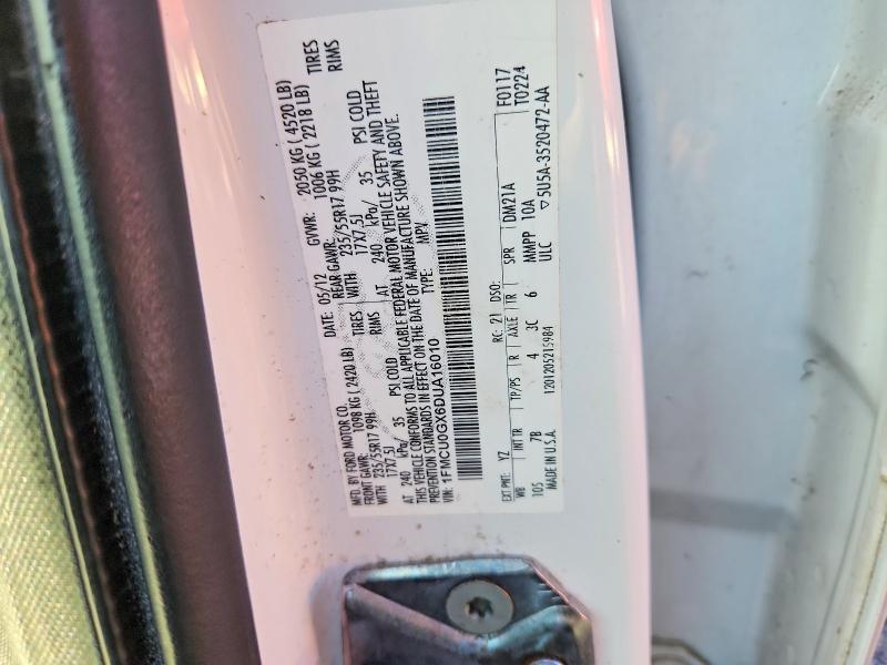 Aukcja sprzedaży 2013 Ford Escape, vin: 1FMCU0GX6DUA16010, numer aukcji: 64107946