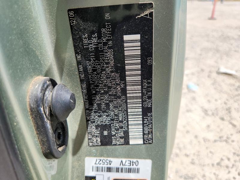 65639266 :رقم المزاد ، 5TDZK22C57S007439 vin ، 2007 Toyota Sienna مزاد بيع
