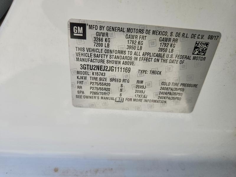 Aukcja sprzedaży 2018 Gmc Sierra, vin: 3GTU2NEJ2JG111169, numer aukcji: 65158926