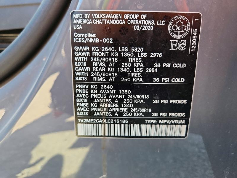 Продажа на аукционе авто 2020 Volkswagen Atlas Cross Sport, vin: 1V2ME2CA9LC215185, номер лота: 64467486