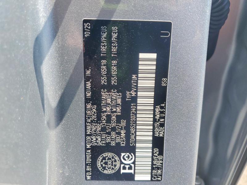 2026 Toyota Grand Highlander მანქანა იყიდება აუქციონზე, vin: 5TDACAB52TS073401, აუქციონის ნომერი: 63523666