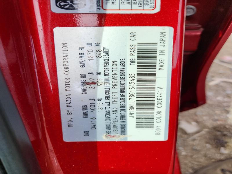2016 Mazda 3 მანქანა იყიდება აუქციონზე, vin: JM1BM1L78G1345485, აუქციონის ნომერი: 65264606