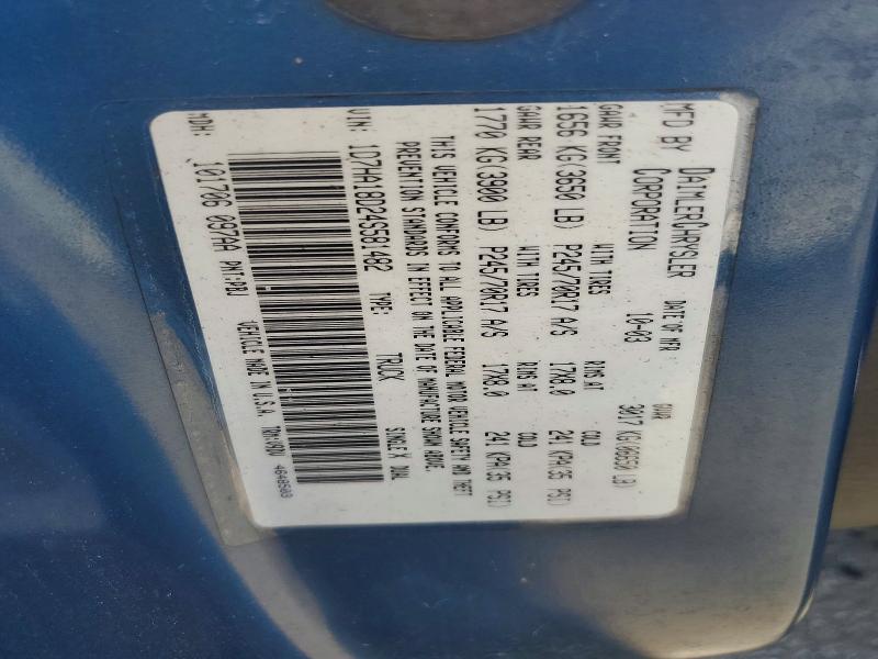 65481916 :رقم المزاد ، 1D7HA18D24S581482 vin ، 2004 Dodge Ram 1500 مزاد بيع