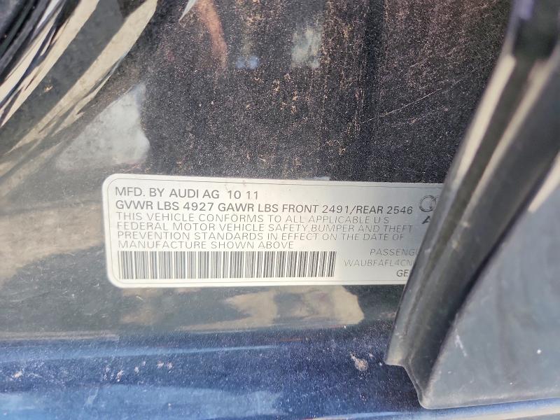 Aukcja sprzedaży 2012 Audi A4, vin: WAUBFAFL4CN011912, numer aukcji: 65195946
