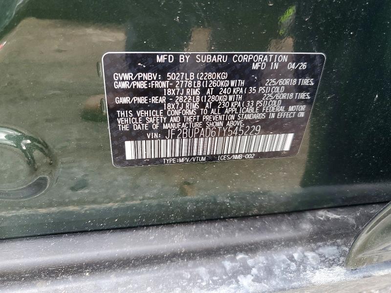 Продажа на аукционе авто 2026 Subaru Outback, vin: JF2BUPAD6TY545229, номер лота: 64534326