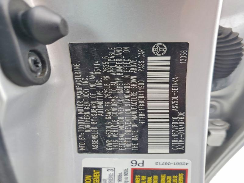 65681276 :رقم المزاد ، 4T4BF1FK8ER411900 vin ، 2014 Toyota Camry مزاد بيع