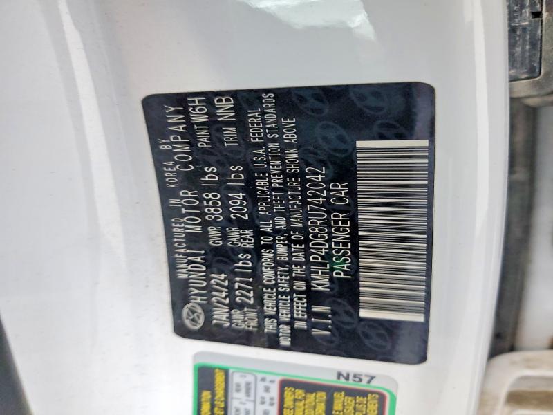 2024 Hyundai Elantra მანქანა იყიდება აუქციონზე, vin: KMHLP4DG8RU742042, აუქციონის ნომერი: 66395726