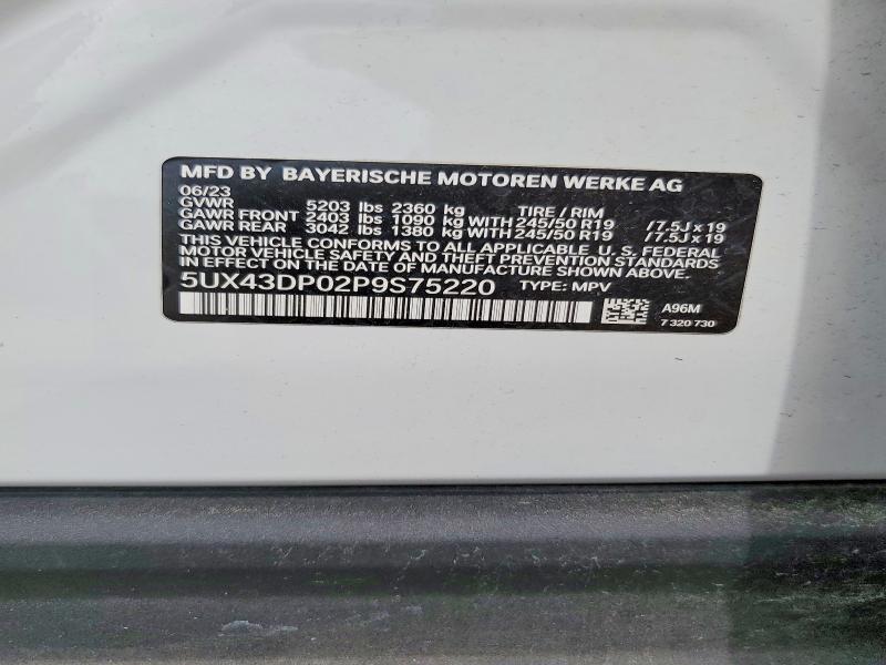 Продажа на аукционе авто 2023 Bmw X3, vin: 5UX43DP02P9S75220, номер лота: 66362796
