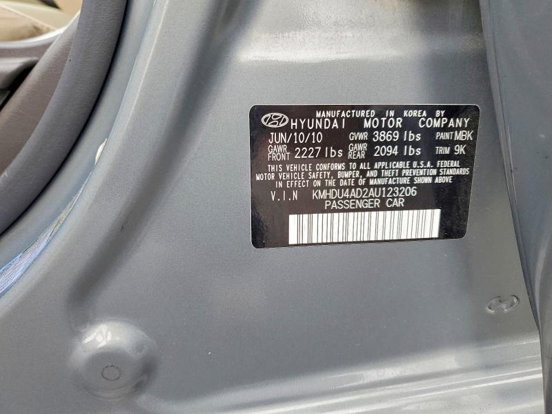 67032606 :رقم المزاد ، KMHDU4AD2AU123206 vin ، 2010 Hyundai Elantra مزاد بيع