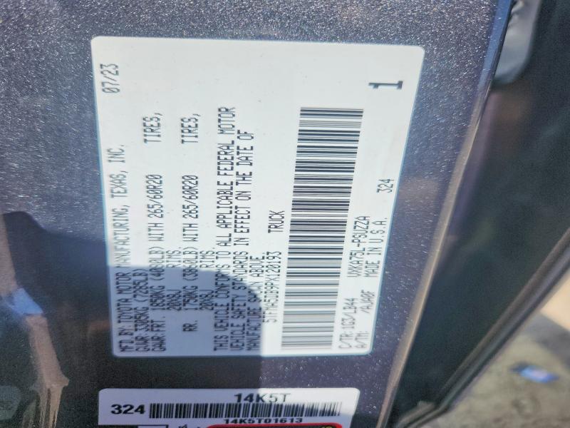 Продаж на аукціоні авто 2023 Toyota Tundra, vin: 5TFMA5DB9PX120193, номер лоту: 64930846