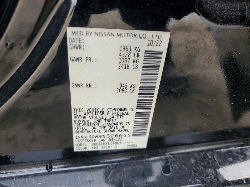 64684006 :رقم المزاد ، 1N4BL4DV0PN326655 vin ، 2023 Nissan Altima مزاد بيع