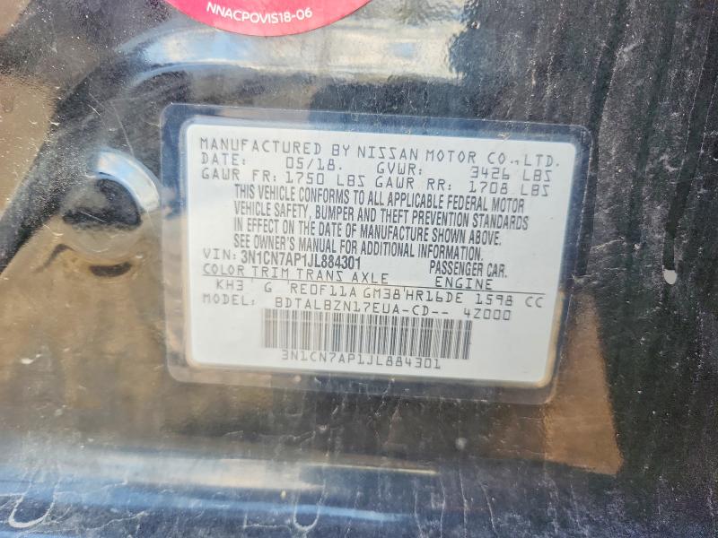 64773526 :رقم المزاد ، 3N1CN7AP1JL884301 vin ، 2018 Nissan Versa مزاد بيع