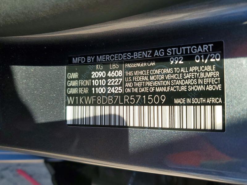 Продаж на аукціоні авто 2020 Mercedes-benz C, vin: W1KWF8DB7LR571509, номер лоту: 66624536