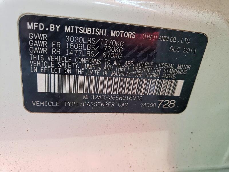 Продажа на аукционе авто 2014 Mitsubishi Mirage, vin: ML32A3HJ6EH016932, номер лота: 66373816