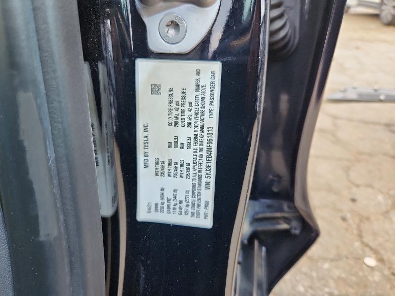 Продаж на аукціоні авто 2021 Tesla Model 3, vin: 5YJ3E1EB4MF961013, номер лоту: 66586696