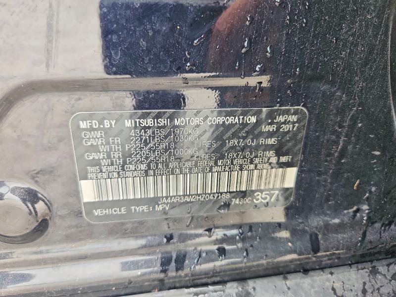 2017 Mitsubishi Outlander Sport მანქანა იყიდება აუქციონზე, vin: JA4AR3AW2HZ047188, აუქციონის ნომერი: 63811996