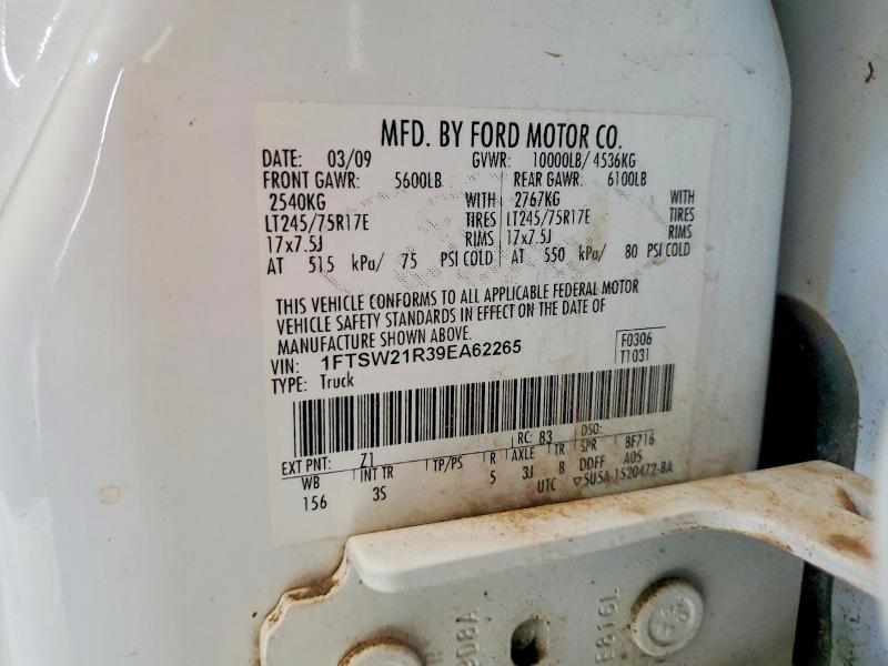 Продаж на аукціоні авто 2009 Ford F250, vin: 1FTSW21R39EA62265, номер лоту: 65086906