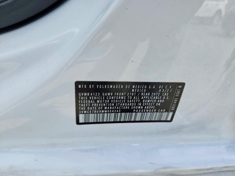 2021 Volkswagen Jetta მანქანა იყიდება აუქციონზე, vin: 3VWC57BU9MM054243, აუქციონის ნომერი: 65900536