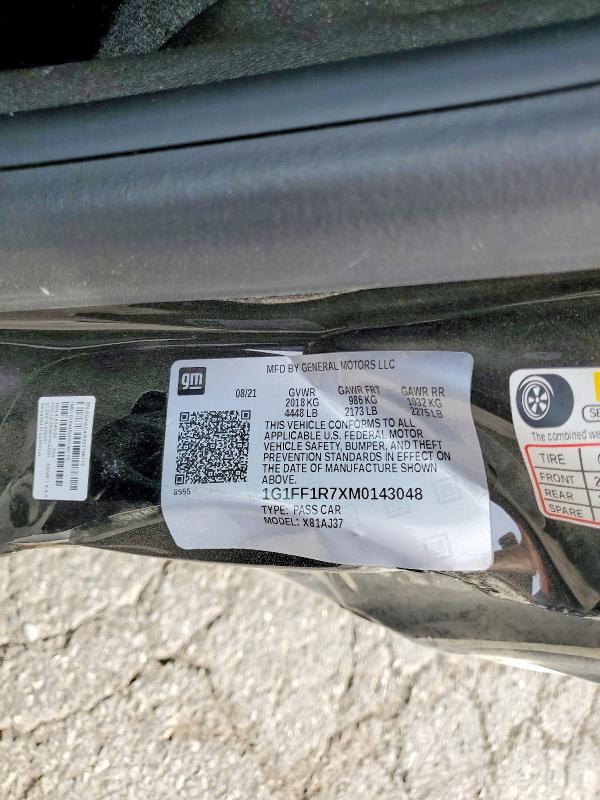 Продажа на аукционе авто 2021 Chevrolet Camaro, vin: 1G1FF1R7XM0143048, номер лота: 65032876