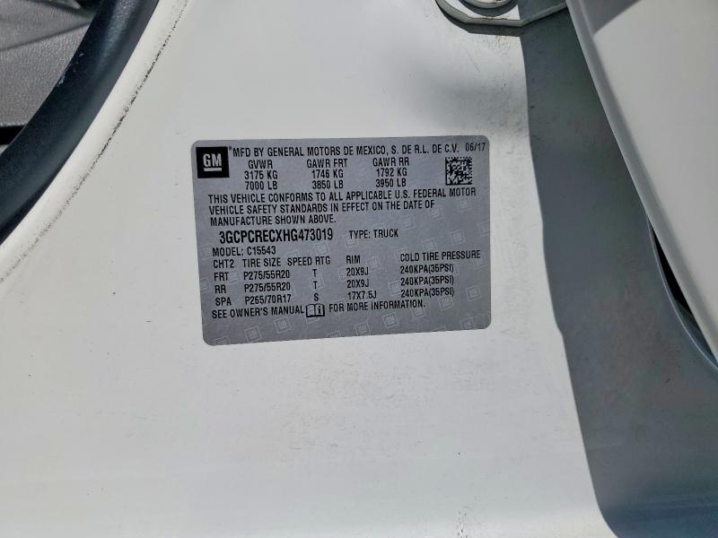 64134586 :رقم المزاد ، 3GCPCRECXHG473019 vin ، 2017 Chevrolet Silverado مزاد بيع