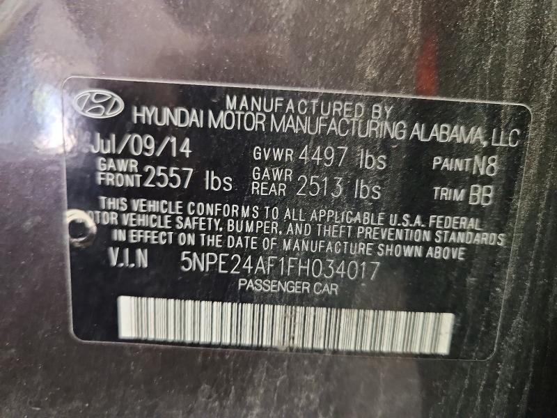 Продаж на аукціоні авто 2015 Hyundai Sonata, vin: 5NPE24AF1FH034017, номер лоту: 64101226