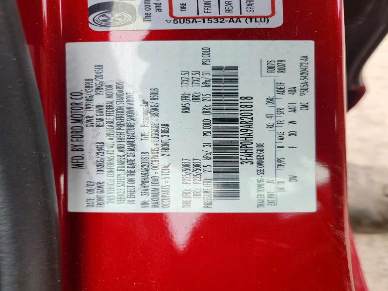 Продаж на аукціоні авто 2010 Ford Fusion, vin: 3FAHP0HA9AR201818, номер лоту: 64204016