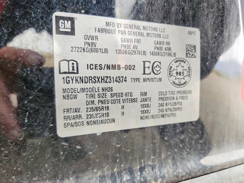 Aukcja sprzedaży 2017 Cadillac Xt5, vin: 1GYKNDRSXHZ314374, numer aukcji: 65582836