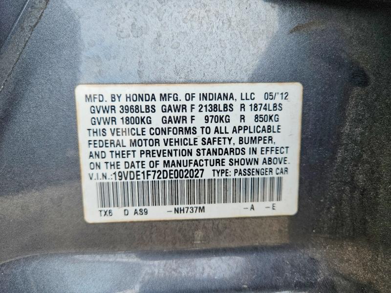 Продаж на аукціоні авто 2013 Acura Ilx, vin: 19VDE1F72DE002027, номер лоту: 66496696