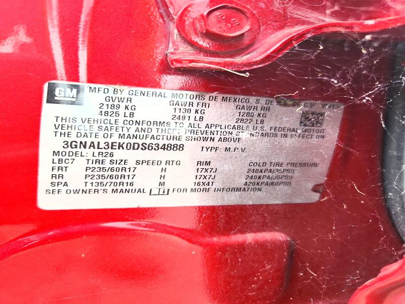 Продажа на аукционе авто 2013 Chevrolet Captiva, vin: 3GNAL3EK0DS634888, номер лота: 63717756