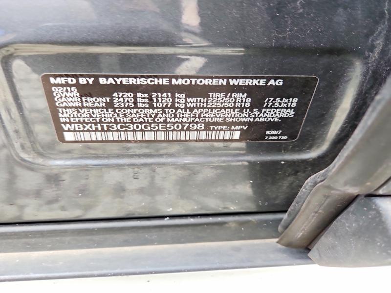 64743706 :رقم المزاد ، WBXHT3C30G5E50798 vin ، 2016 Bmw X1 مزاد بيع